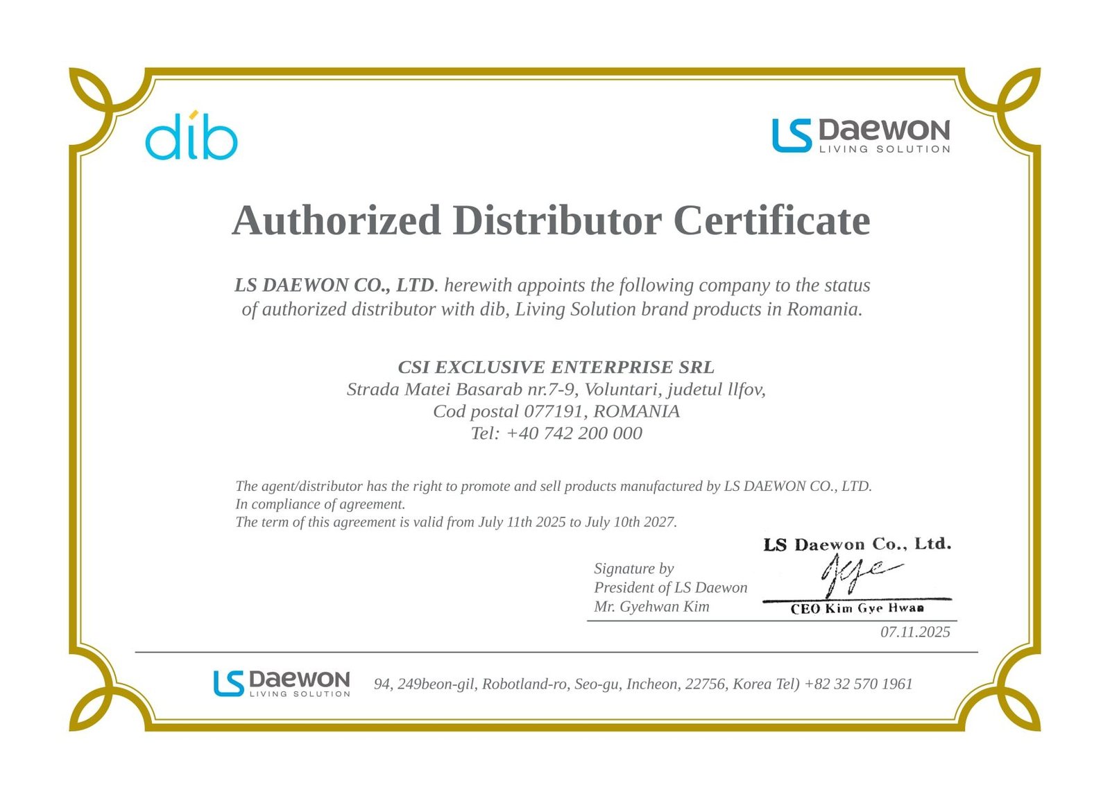 Distributor Autorizat Daewon