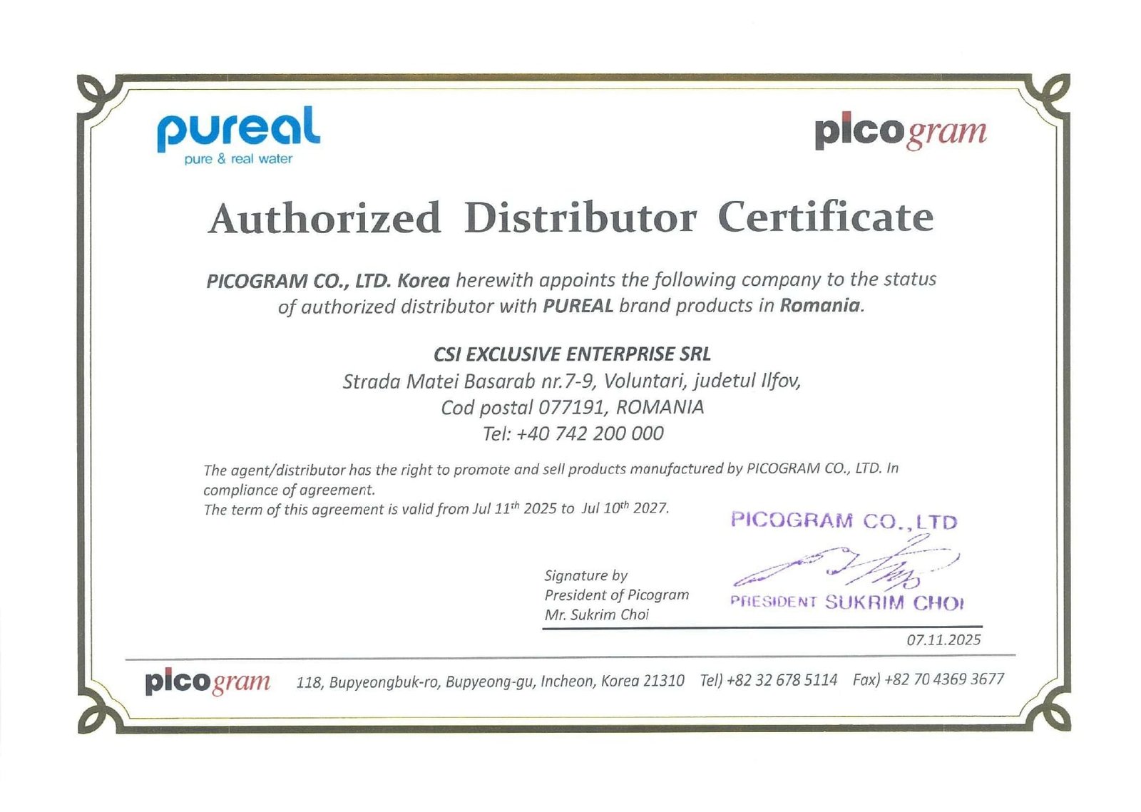 Distribuitor Autorizat Pureal
